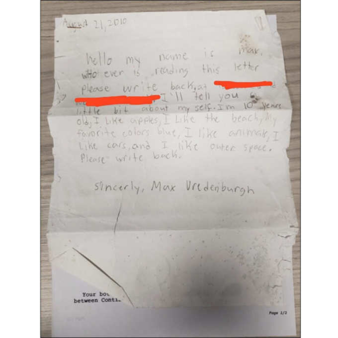 American 10 Year Old Boy Throws Message In Bottle At Sea Gets Reply After 9 Years From France