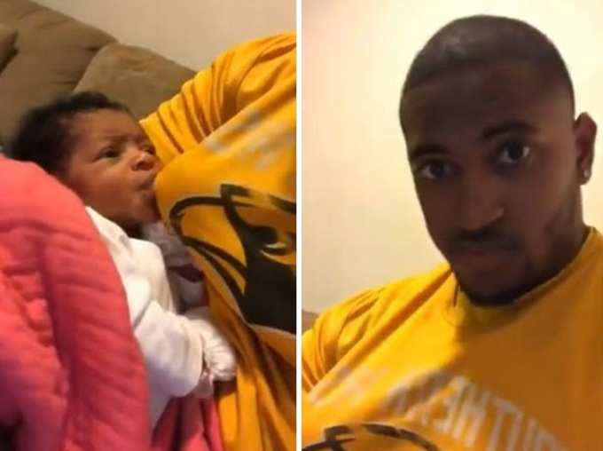 Mom Was Not Home Dad Tricks Daughter By Breastfeeding With Milk Bottle