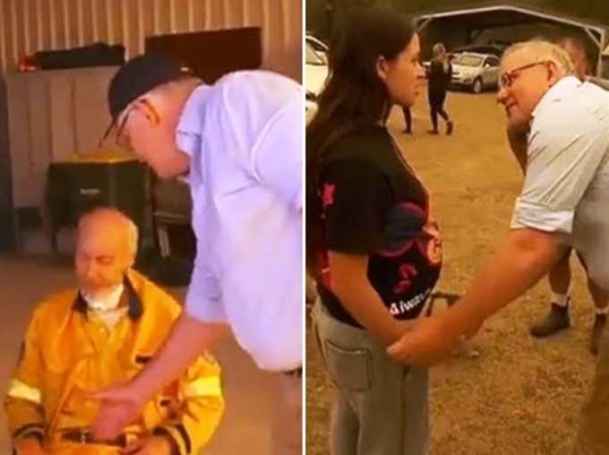 Australian Firefighter And Woman Refused to Shake Hands With PM Scott Morrison Bush Fire