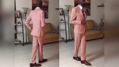 गुलाबी सूट पहनकर ‘चचा’ ने जो किया उसे लोग खूब पसंद कर रहे हैं!