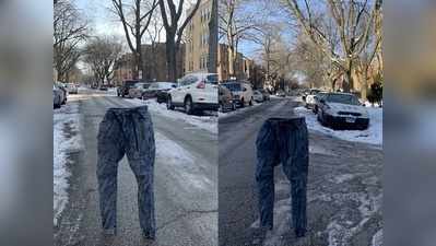 बर्फ में जमी पैंट्स, बंदे ने गली में लाकर खड़ी कर दी, Pics देख हंसी काबू नहीं होगी