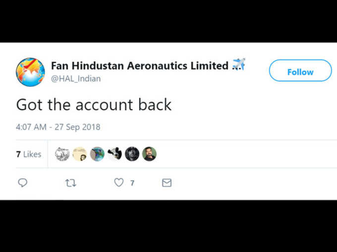 Dont fall for the imposter twitter handle of Hindustan Aeronautics Limited