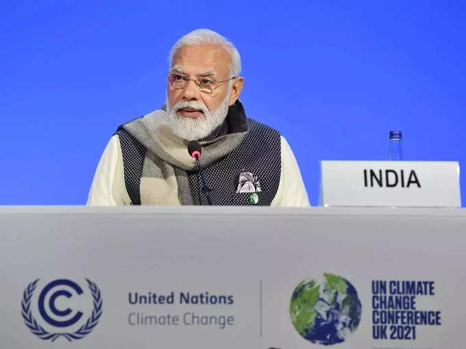 Glasgow_ Prime Minister Narendra Modi at the UN Climate Conference 2021, in Glas....