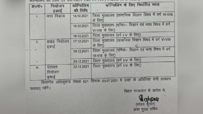Bihar News : इस दिन होगी बिहार शिक्षक नियुक्ति की काउंसलिंग, जानिए किस-किस सर्टिफिकेट की पड़ेगी जरूरत
