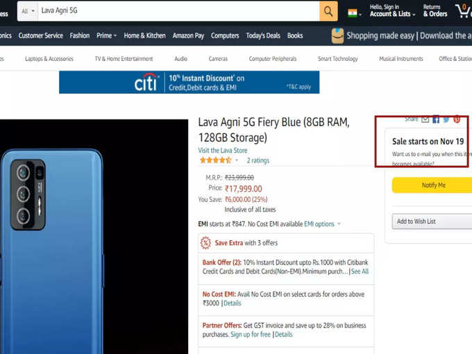 lava agni 5g amazon