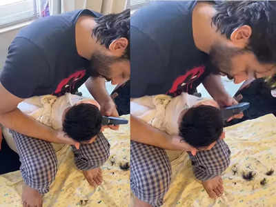 शाहीर शेख ने अपनी 2 महीने की बेटी अनाया को दिया हेयरकट, बहुत ही क्यूट है वीडियो