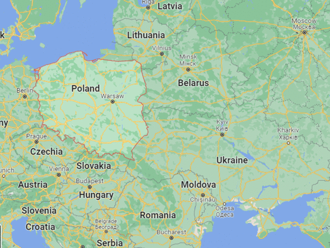 poland belarus map