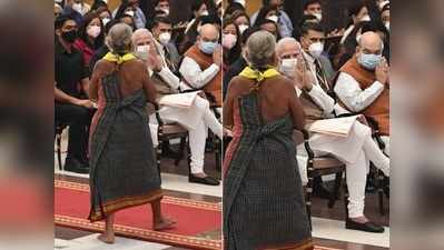 पद्मश्री लेने पहुंची नंगे पांव, PM मोदी ने किया नमन, लोग बोले- ये है न्यू इंडिया
