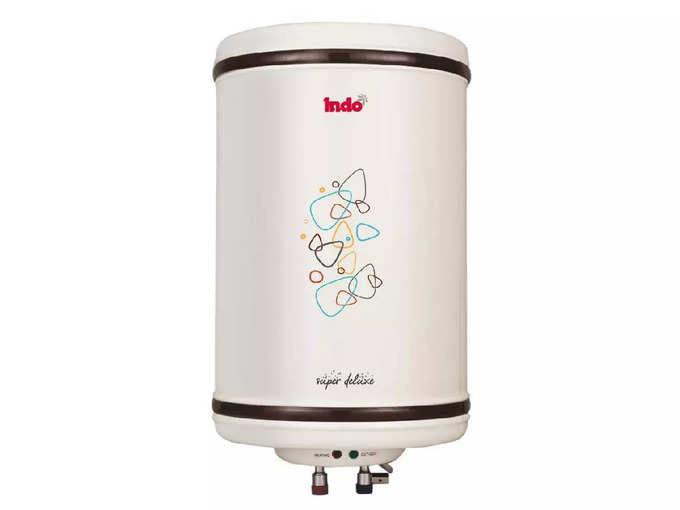 Indo Super Delux Storage Water Heater with Vertical Metal Body (15 L, Ivory)