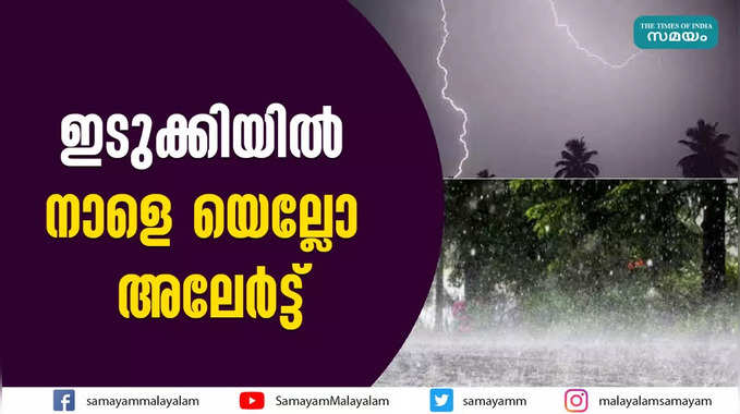 ഇടുക്കിയില്‍ നാളെ യെല്ലോ അലേര്‍ട്ട്