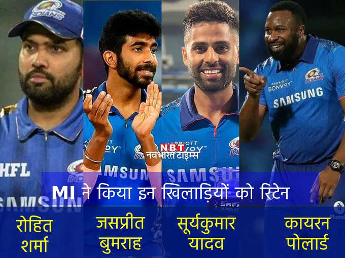 मुंबई की टीम ने इन चार खिलाड़ियों को रीटेन किया
