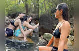 शक्ति मोहन ने ब्लैक बिकिनी में ढाया कहर, जंगल के बीच नदी में दिखीं नहातीं