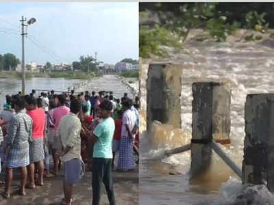 ஆபத்தை உணராமல் வைகை ஆற்று வெள்ளப்பெருக்கில் செல்பி எடுக்க குவியும் மக்கள்...