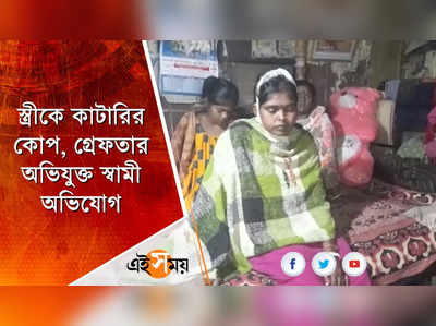 স্ত্রীকে কাটারির কোপ, গ্রেফতার অভিযুক্ত স্বামী