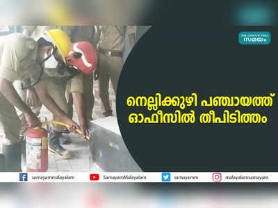 പഞ്ചായത്ത് ഓഫീസിൽ തീപിടിത്തം; സംഭവം നെല്ലിക്കുഴിയിൽ