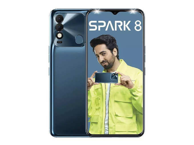 Tecno Spark 8 (Atlantic Blue, 2 GB RAM, 64GB Storage) | 16MP Dual AI Camera | New Metal Coding Design| 5000mAh | 8MP Selfie Camera with Dual Flashlight, 6...