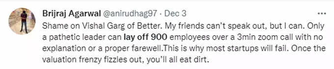 एक कर्मचारी के दोस्त ने ट्विटर पर निकाला गुस्सा