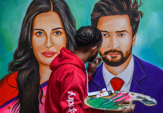 Beautiful sketch for Vicky Kaushal and Katrina Kaif