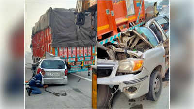 Noida News: यमुना एक्सप्रेसवे पर ट्रक​ में घुसी कार, 2 की मौत, दो जख्‍मी, द‍िल्‍ली से आगरा जा रहे थे सभी
