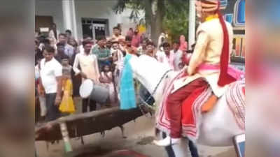 Viral Video: ಭಾರೀ ಶಬ್ದಕ್ಕೆ ದಿಕ್ಕೆಟ್ಟು ಓಡಿ ಹೋಯಿತು ವರ ಕುಳಿತಿದ್ದ ಕುದುರೆ! : ಸಂಬಂಧಿಕರು ಕಕ್ಕಾಬಿಕ್ಕಿ!