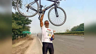 मिलिंद सोमन साइकिल से मुंबई से पहुंचे दिल्ली, 10 दिन में की 1000 किलोमीटर से अधिक दूरी तय