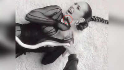 shocking video: सलमानसोबतच आणखी एका अभिनेत्रीला सर्पदंश; सापाने घेतला तोंडाचा चावा