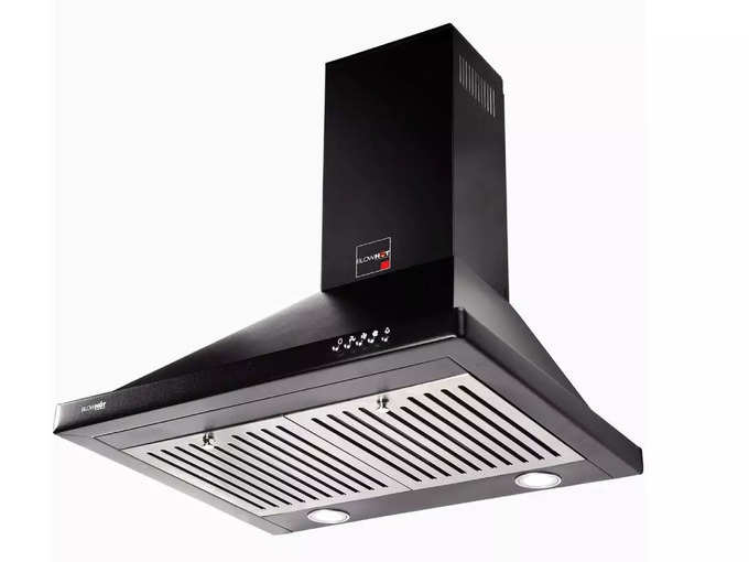 BLOWHOT 60 Cms Ariel Chimney 800 m3/h Suction, Push Control, BAFFLE FILTER Chimney for Modular Kitchen (Black)