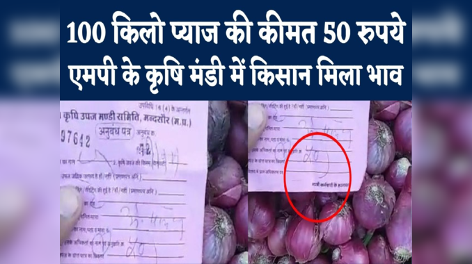 Onion Price 50 Paise KG : 2022 के पहले ही दिन किसान को चोट, मंदसौर मंडी में 50 पैसे किलो बिका प्याज