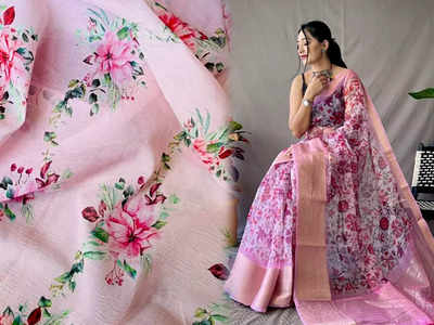 केवल 599 रुपए में मिलेगी लेटेस्ट फैशन की यह फ्लोरल प्रिंट वाली Sarees, पाएं शानदार पार्टी लुक