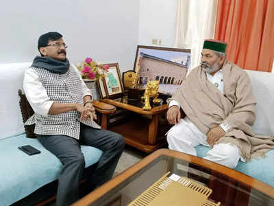 Sanjay Raut Meets Rakesh Tikait: यूपीत शिवसेनेची मोठी चाल!; राऊत टिकैतांना भेटले, उद्धव ठाकरे काय बोलले?