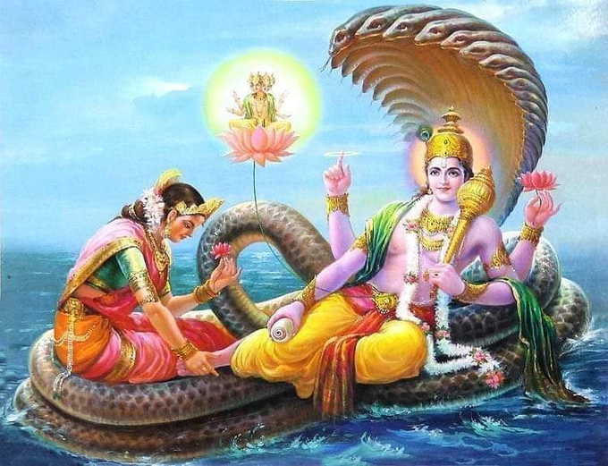 Vishnu And Goddess Lakshmi