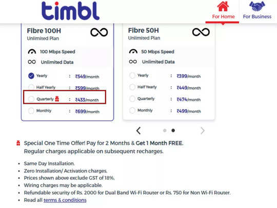 TIMBL Broadband Plans fully explained  How to get extra ₹150 discount on a  new connection ? 