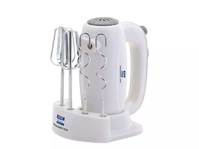 KENT 150W 16050, 5 Speed Control, Copper Motor, Multiple Beaters, Overheating Protection, Food Grade Plastic Body Hand Blender (White)