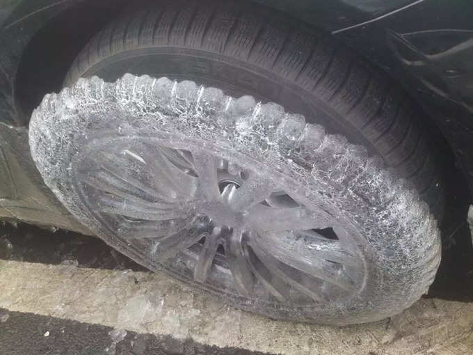 बर्फ का टायर!