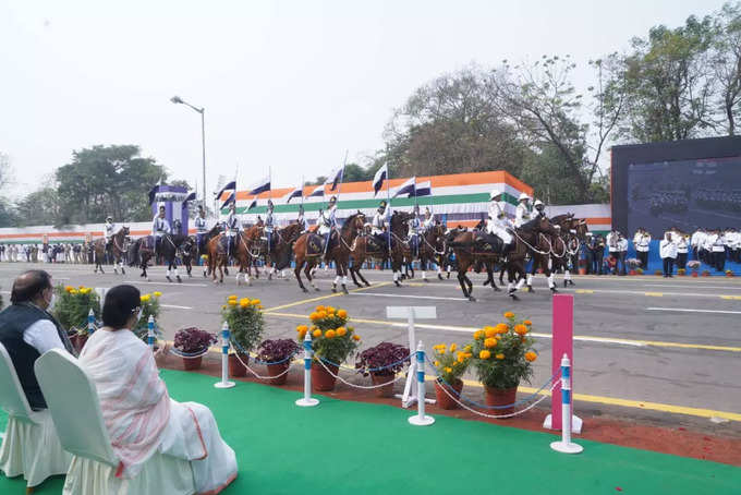 রেড রোডে প্রজাতন্ত্র দিবস উদযাপন, প্রদর্শিত নেতাজির ট্যাবলোও