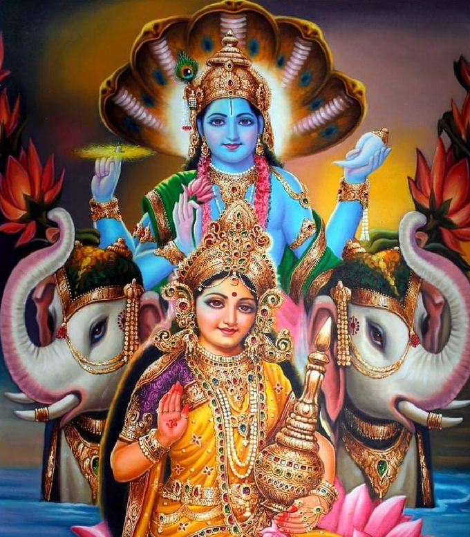 Lord Vishnu And Lakshmi