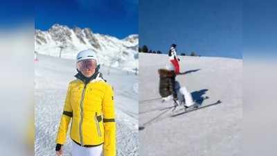 स्वित्झर्लंडमध्ये स्कीइंग करताना सामंथा रुथ प्रभू पडली व्हिडिओ होतोय व्हायरल