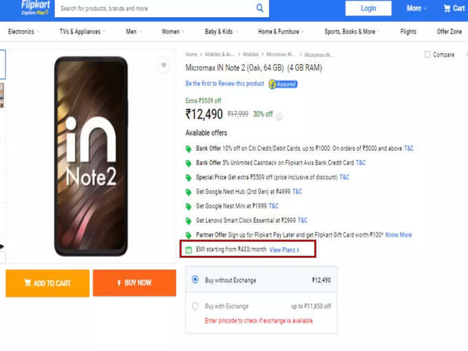 micromax in note 2 flipkart offers