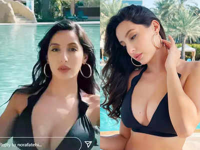 Nora Fatehi ने ब्लैक स्विमसूट में Video पोस्‍ट कर पूछा- मेरे साथ वेकेशन पर चलोगे, फैंस ने दिए मजेदार जवाब