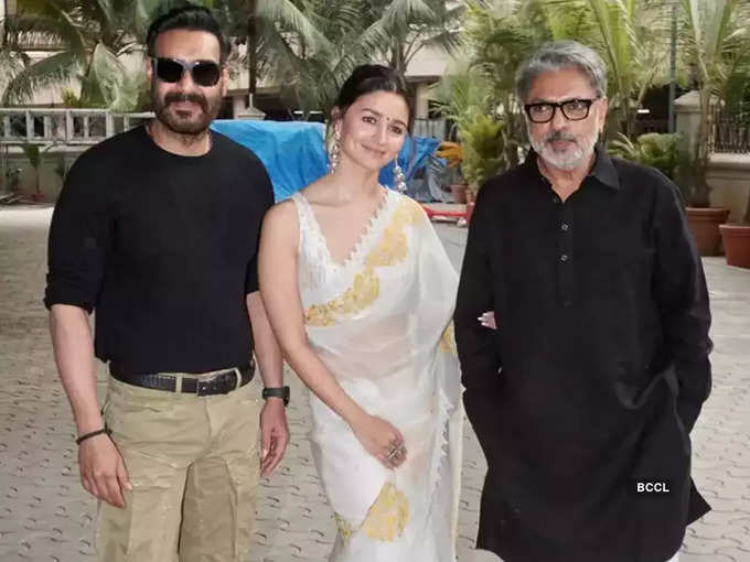 Alia Bhatt Ajay Devgn and Sanjay Leela Bhansali