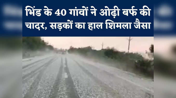 Hailstorm In Bhind : भिंड में मौसम ने मारी पलटी तो सड़कों ने ओढ़ी सफेद चादर, बड़े-बड़े ओले से फसल बर्बाद