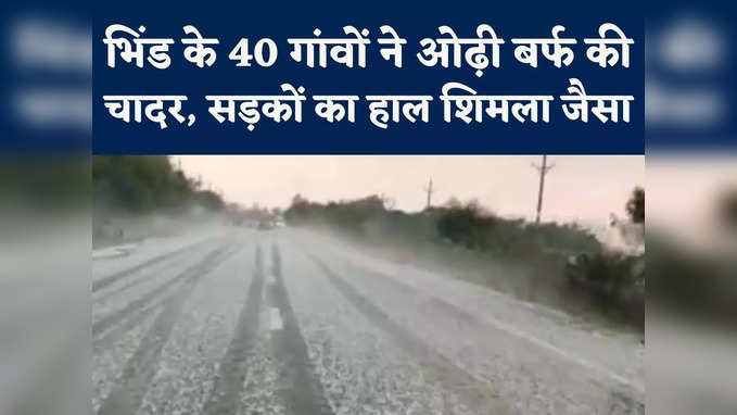 Hailstorm In Bhind : भिंड में मौसम ने मारी पलटी तो सड़कों ने ओढ़ी सफेद चादर, बड़े-बड़े ओले से फसल बर्बाद