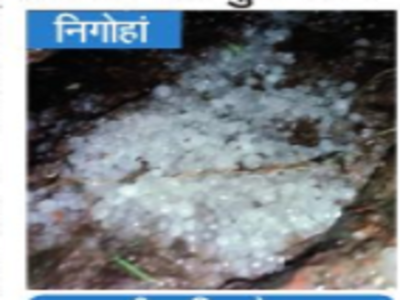UP Rain News : बारिश संग ओलों ने फेरा फसलों पर पानी, किसानों पर पड़ी मार