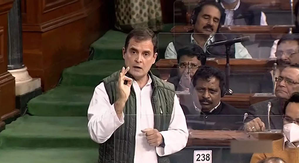 New Delhi: Congress MP Rahul Gandhi speaks in the Lok Sabha