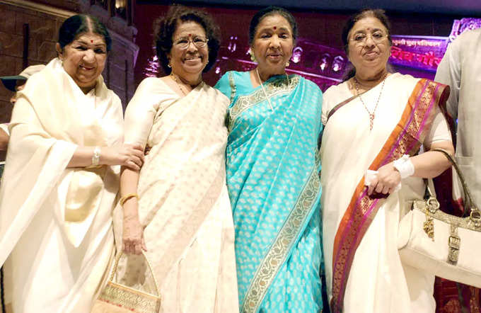 Mumbai, Feb 06 (ANI): (File Photo) Legendary singer Lata Mangeshkar with her sis...