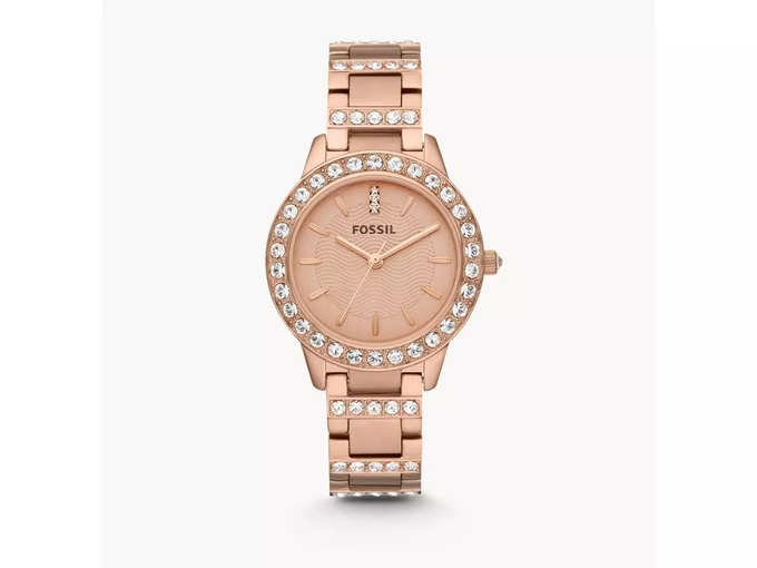 ​Fossil Analog Rose Gold Dial Womens Watch-BQ3181