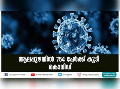 ആലപ്പുഴയില്‍ 754 പേര്‍ക്ക് കൂടി കൊവിഡ്