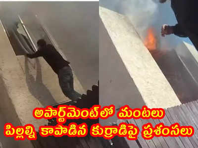 video: అపార్ట్‌మెంట్‌లో మంటలు.. పిల్లల్ని కాపాడిన కుర్రాడిపై ప్రశంసలు