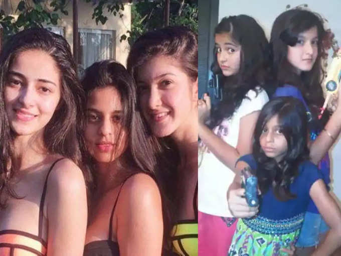 Suhana Khan, Ananya Panday and Shanaya Kapoor together