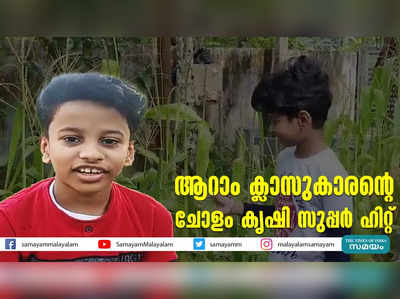 ആറാം ക്ലാസുകാരന്റെ  ചോളം കൃഷി സുപ്പർ ഹിറ്റ്